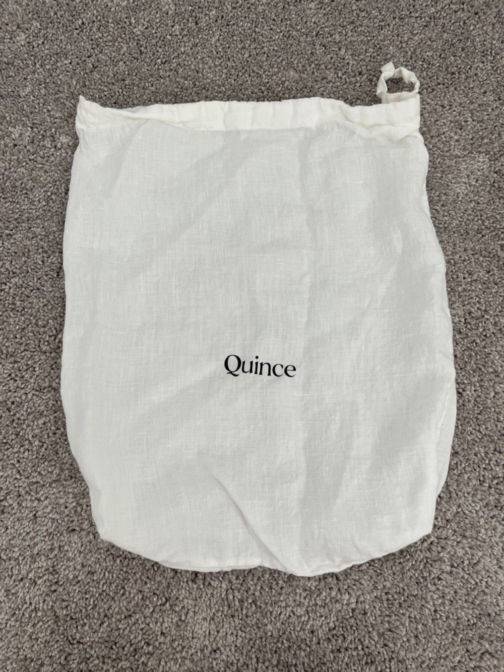 Quince European White Linen Accessory Pouch Drawstring Bag